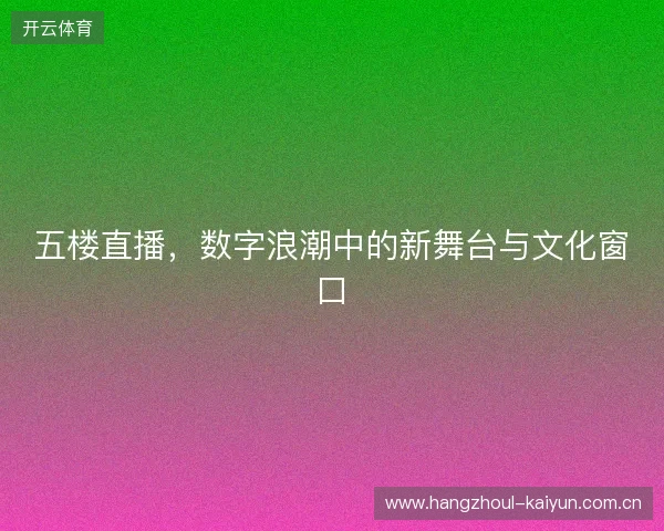 五楼直播，数字浪潮中的新舞台与文化窗口